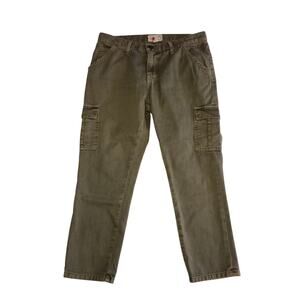 Current Elliott Skinny Boy Cargo Pants Size 26 Army Green Cropped Utilitarian